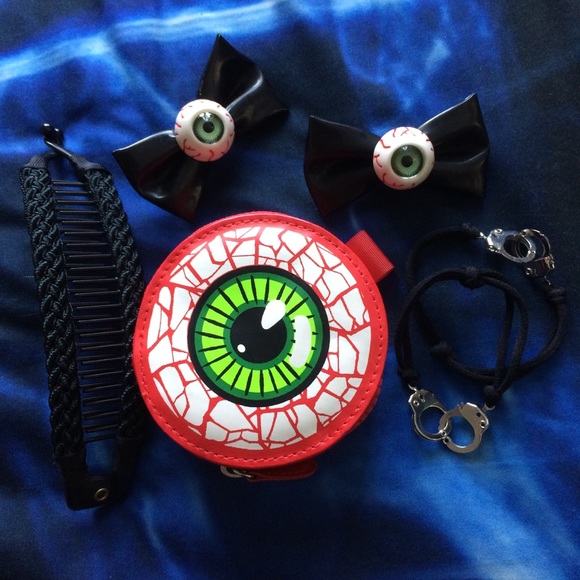Kreepsville 666 Accessories - Kreepsville 666 eyeball coin purse hairbow lot
